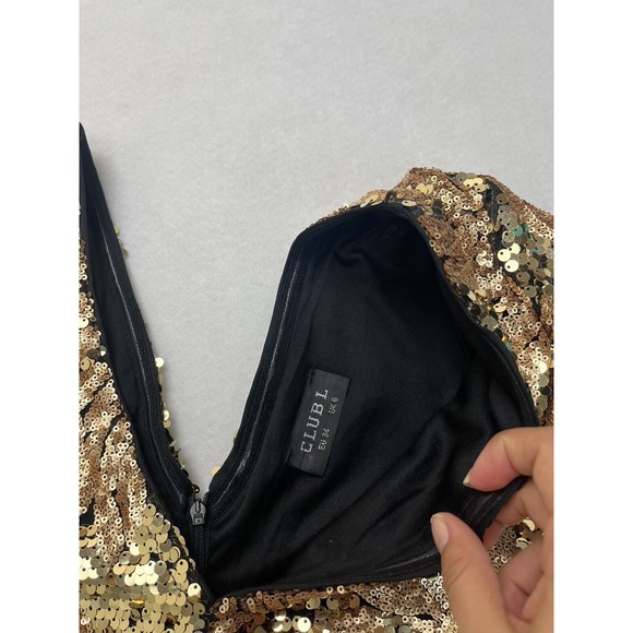 Club L Sequin Dress Gold Size Small S - Picture 7 of 10